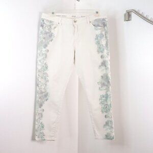 a.n.a. Women's 32 / 14 Off-White Floral Printed Skinny Ankle Jeans